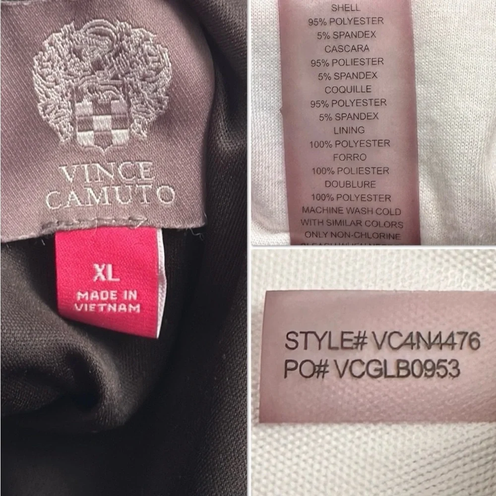 VINCE CAMUTO Faux Wrap Wide-Leg Jersey Jumpsuit, XL, Black - Picture 16 of 16